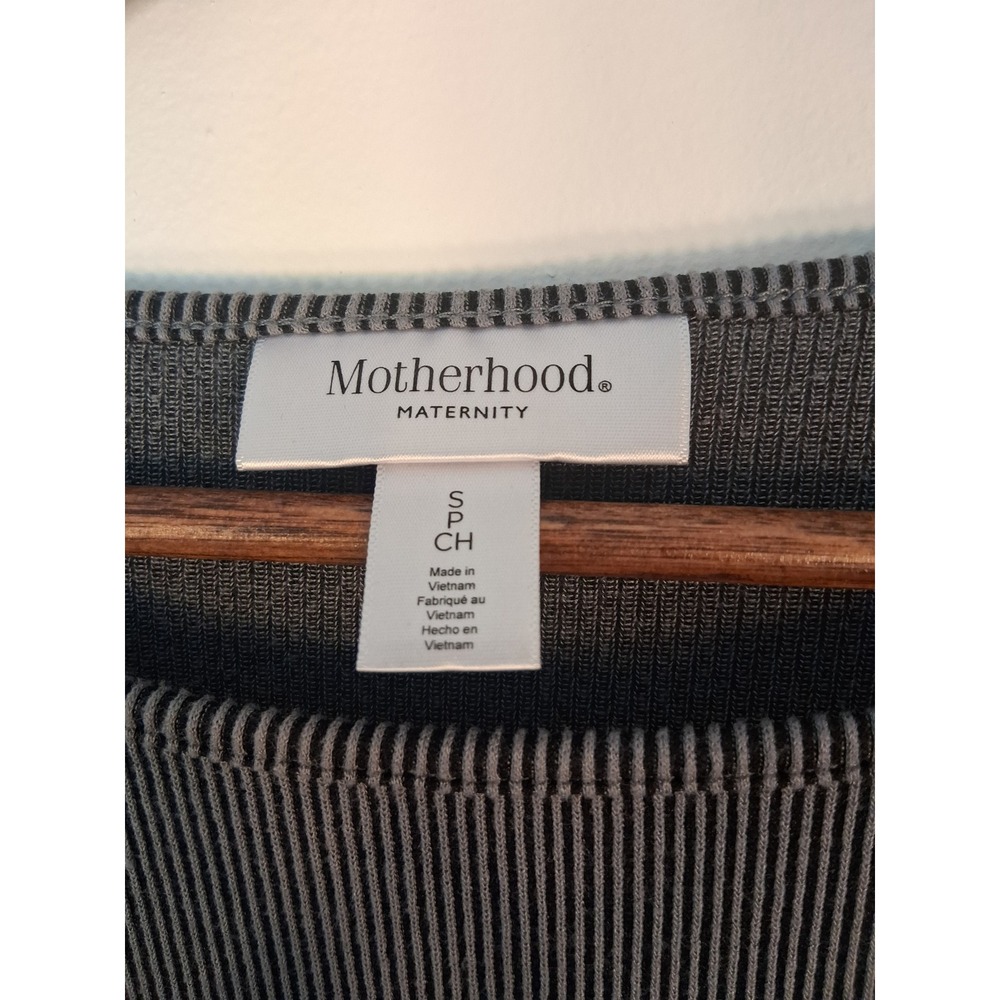[Minimalist]‎ Motherhood Maternity Ribbed Top Women Small Gray Bell Sleeve Knit - Picture 2 of 5